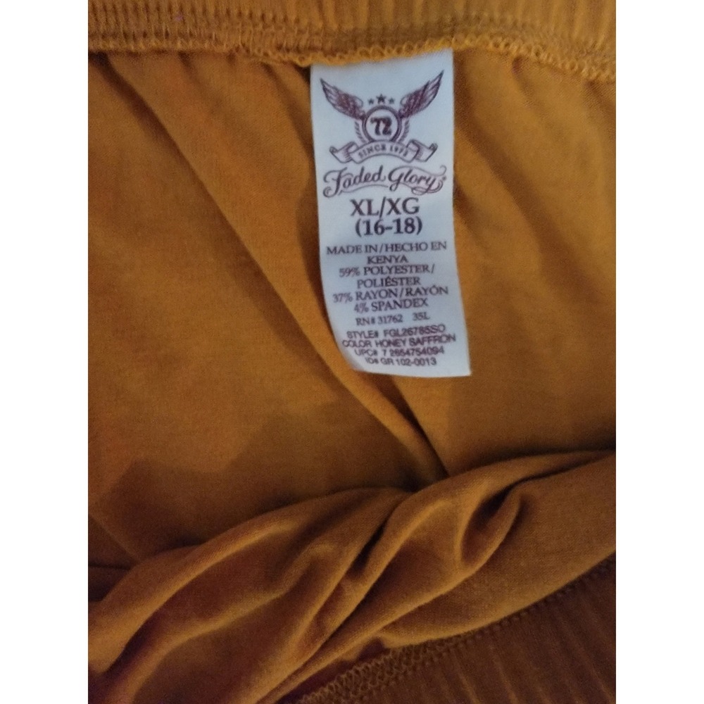 Faded Glory Womens Honey Saffron Orange Maxi Skirt Side Slits XL 16-18 - Picture 3 of 3